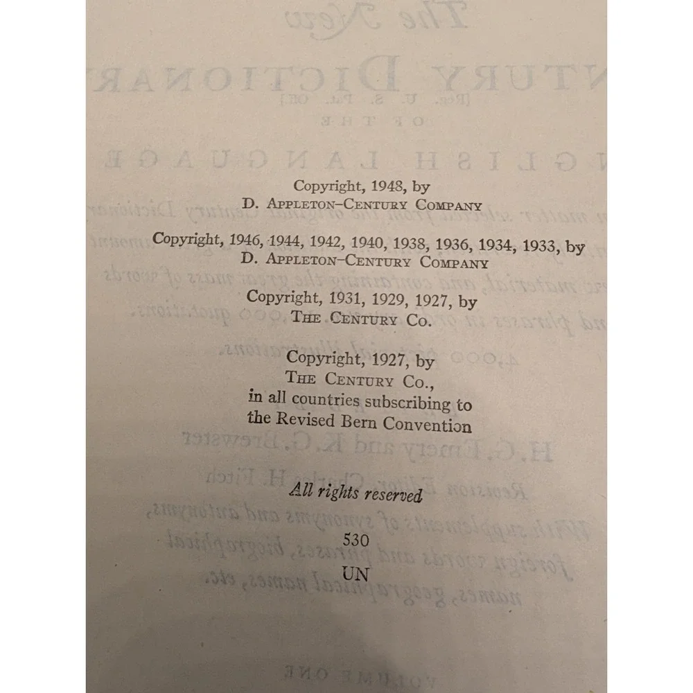 The New Century Dictionary Volume One 1953, Vintage Dictionary A-Pocket Veto